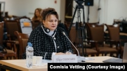 Olga Cojocaru, în timpul audierilor la comisia vetting.