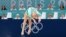 Romania's Ana Barbosu competes in the artistic gymnastics floor exercise final at the Bercy Arena in Paris on August 5.