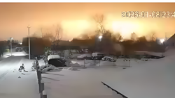 Момент удару російською балістичною ракетою «Орешник» під Львовом. 