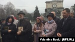 Protestul cercetătorilor în fața guvernului, Chișinău, joi 5 martie 2020 .