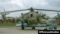 Российский военный вертолет.