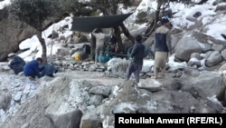 An illegal mining operation in the eastern Afghan province of Kunar.