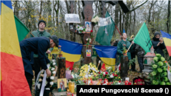 Imagine de la comemorarea liderului legionar Corneliul Zelea Codrea ce a avut loc pe 30 noiembrie la Tâncăbești. Foto: Andrei Pungovschi/ Scena9.