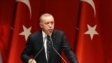 TURKEY -- Turkish President Recep Tayyip Erdogan addresses provincial chairmans of ruling Justice and Development Party (AKP) in Ankara, October 10, 2019