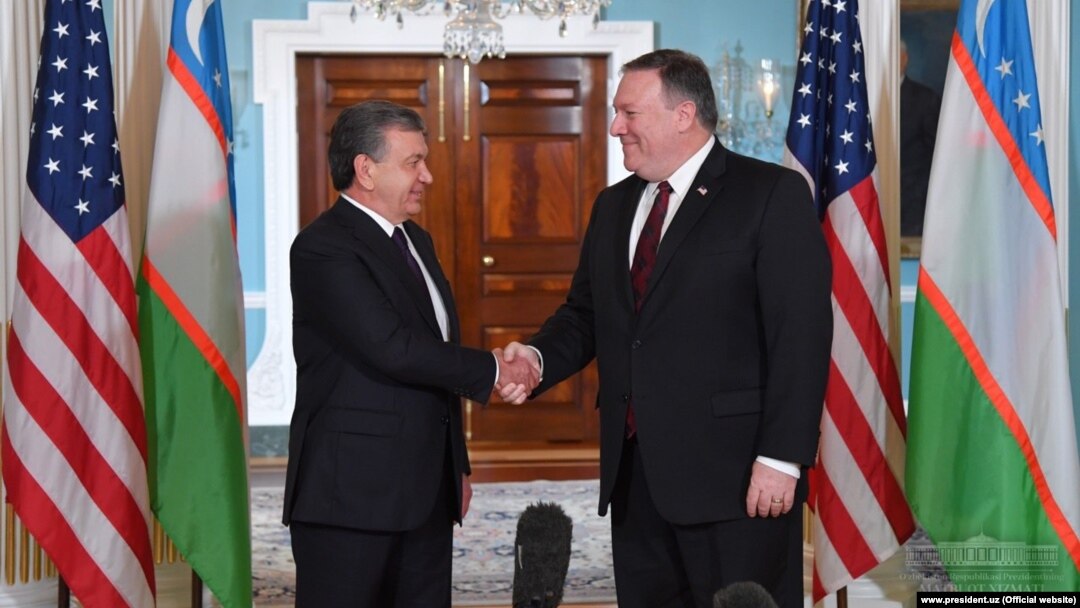 Uzbek President Shavkat Mirziyoev (left), who took over the region’s largest nation by population in 2016, has used his "visionary leadership" to drive internal reforms and interstate cooperation, a senior US official said.