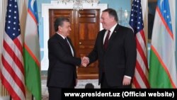 Uzbek President Shavkat Mirziyoev (left), who took over the region’s largest nation by population in 2016, has used his "visionary leadership" to drive internal reforms and interstate cooperation, a senior US official said.