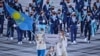 Казахстанская сборная на церемонии открытия Олимпийских игр в Токио. 23 июля 2021 года