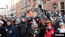 Thousands attended the funeral service of slain Gdansk Mayor Pawel Adamowicz on January 19.