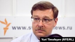 Russia -- Konstantin Kosachev, the Chairman of the State Duma International Affairs Committee in Moscow RFE/RL studio, 15Jul2011 