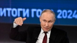 Ruski predsednik Vladimir Putin tokom redovne konferencije na za novinare na kraju godine, 19. decembar 2024.