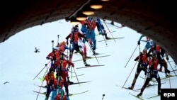 Biathletes competing at a recent World Cup event
