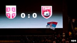 Fudbalski meč Srbije i Albanije na stadionu JNA u Beogradu