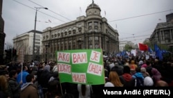 Jedan od protesta u Beogradu, 8. april 2017. (ilustrativna fotografija)