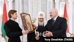 Патріарх Кирило і президент Білорусі Олександр Лукашенко, Мінськ, 15 жовтня 2018