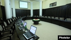 Armenia - The empty cabinet room in Yerevan.