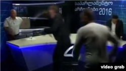 The fistfight between parliamentary candidates Polad Khalikov and Vepkhia Gurgenishvili erupted live on Qvemo Kartli TV on September 21. 