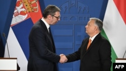 Predsednik Srbije Aleksandar Vučić sa premijerom Mađarske Viktorom Orbanom u Budimpešti, 17. februar 2025.