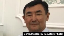 Тогузбай Тажбенов в бытность председателем профсоюза ТОО «Корпорация Казахмыс».
