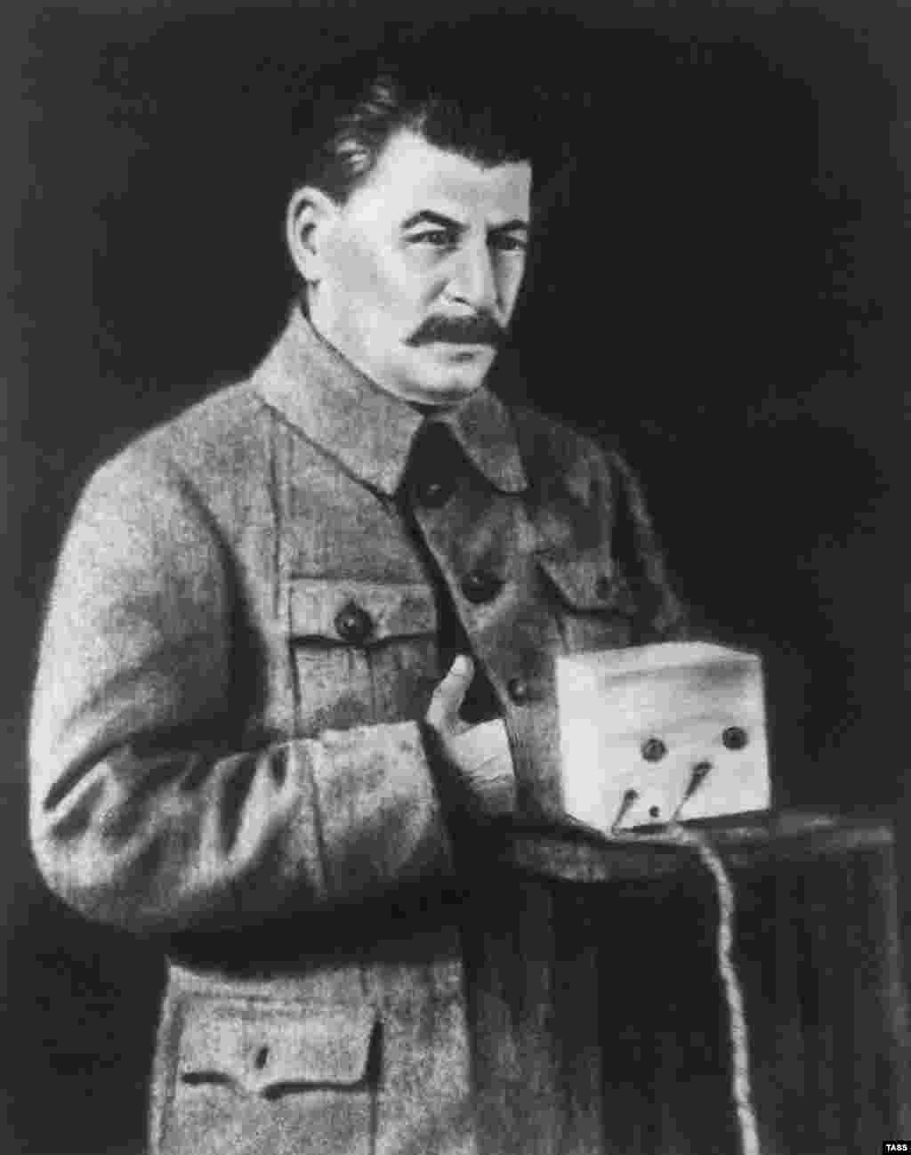 A heavily retouched image of Josef Stalin. Some of the Soviets’ image-doctoring was apparently to crisp-up blurry or low-quality images.
