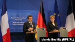  Angela Merkel și Nicholas Sarkozy la Freiburg