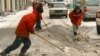 There are some 10,000 street sweepers working in St. Petersburg, many of them low-paid migrants from Central Asia. (file photo)