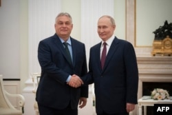 Hungarian Prime Minister Viktor Orban met with Russian President Vladimir Putin at the Kremlin in Moscow on July 5, in a visit that angered EU officials.