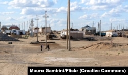 A village in an unnamed region of Turkmenistan photographed on April 2.