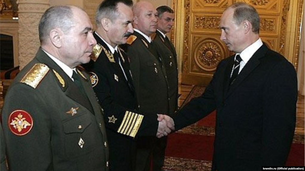 Генерал-полковник Николай Ткачев (крайний слева) на приеме в Кремле, 2007 год.