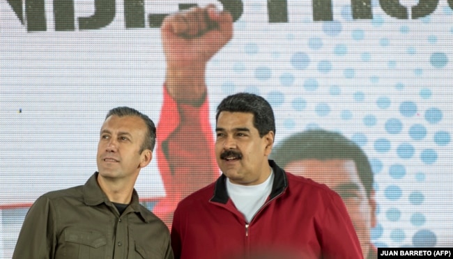 Nicolás Maduro dhe Tareck El Aissami, atëherë Zëvendëspresident i Venezuelës, në një tubim të punëtorëve të kompanisë shtetërore të naftës PDVSA. Karakas, 31 janar 2017.