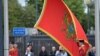 Ngritja e flamurit të Malit të Zi gjatë ceremonisë së anëtarësimit në NATO. Bruksel, 7 qershor, 2017