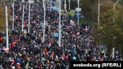 Protestni marš u Minsku, 18. oktobar.