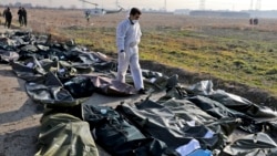 جسدهای قربانیان سانحه هوایی طیارۀ مسافربری بوئینگ ۷۳۷ که با دست‌کم ۱۷۶ سرنشین در خاک ایران سقوط کرد
