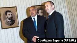 Лидерът на ГЕРБ Бойко Борисов и президентът Румен Радев. Снимката е архивна