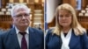 Judecătorii Curții Constituționale Nicolae Roșca și Liuba Șova, la ședința parlamentului din 26 iunie.
