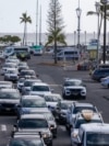 Residents and visitors found themselves backed up in traffic as they try to leave the the Ala Way Harbor, Waikiki, Oahu, Hawaii on July 29, 2025, after an 8.7 earthquake off of Russia's far east prompted tsunami alerts.