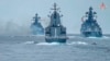 Руски военни кораби на учени в Черно море през юли 2023 г. 