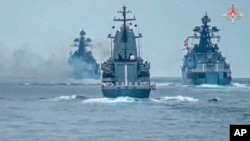 Фото Міністерства оборони з навчань російських військ у Чорному морі, опубліковане 21 липня 2023 року