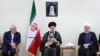 A handout picture provided by the office of Iran's Supreme Leader Ayatollah Ali Khamenei on July 15, 2018 shows Khamenei (C) sitting between President Hassan Rouhani (R) and Foreign Minister Mohammad Javad Zarif (L) during a government meeting in the capi