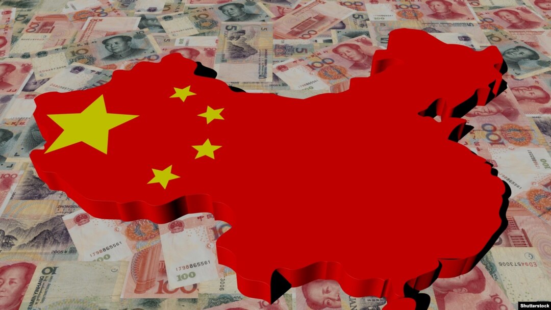 Illustration - China Map flag on Yuan illustration 