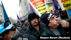 Protesti radnika bugarske kompanije zbog neisplaćenih plata, januar 2008.