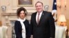 Secretary of State Mike Pompeo meets with Iranian women’s rights activist Masih Alinejad .