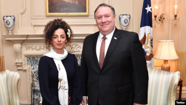 Masih Alined dhe Mike Pompeo