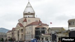 Nagorno-Karabakh - The parliament building in Stepanakert, 2Sep2016.