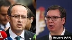 Prime Minister of Kosovo Avdullah Hoti (left) and Serbian President Aleksandar Vucic will meet on September 2 in Washington.