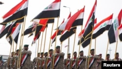 ერაყის არმიის ჯარისკაცები "ისლამური სახელმწიფოს" დამარცხების წლისთავისადმი მიძღვნილ სამხედრო აღლუმზე. 10 დეკემბერი, 2025 წელი