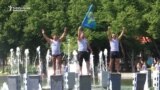 Russian Paratroopers Celebrate In Gorky Park Fountains