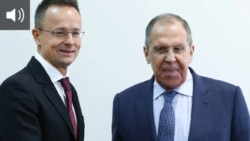 Министры иностранных дел Венгрии и России Петер Сийярто (слева) и Сергей Лавров 