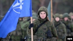 Церемонія закриття мультинаціональних військових навчань НАТО «Залізний меч-2016» поблизу Вільнюса, Литва, грудень 2016 року 
