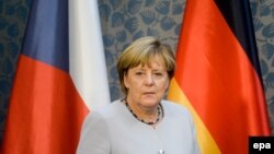 Канцлер Німеччини Анґела Меркель під час прес-конференції у Празі. 25 серпня 2016 року