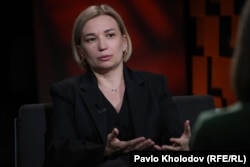Голова правління ГО «Опора» Ольга Айвазовська, під час інтерв’ю Радіо Свобода. Київ, 20 серпня 2026 року